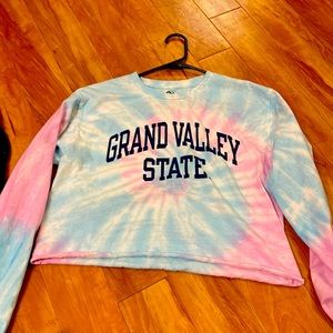 Tie dye grand valley shirt long sleeve crop top